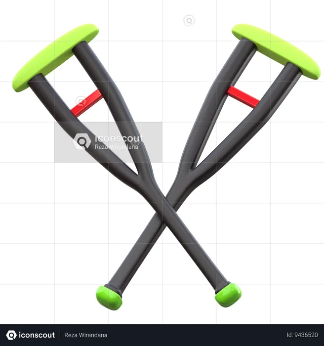 Underarm Crutches  3D Icon