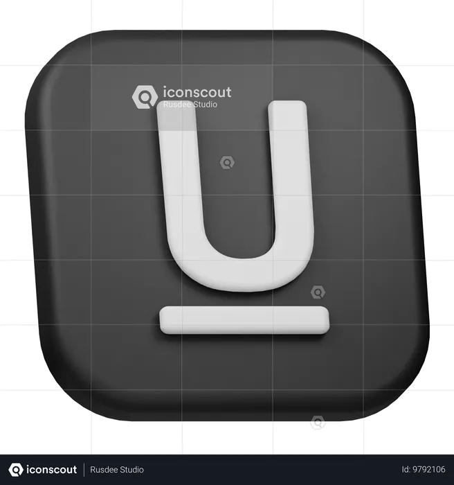 Underline  3D Icon