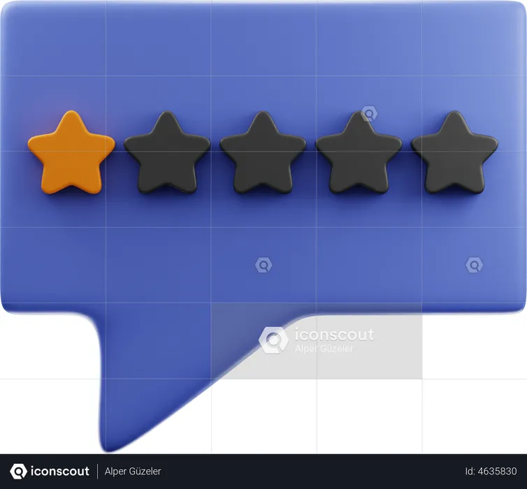 Commentaires d'une étoile  3D Illustration