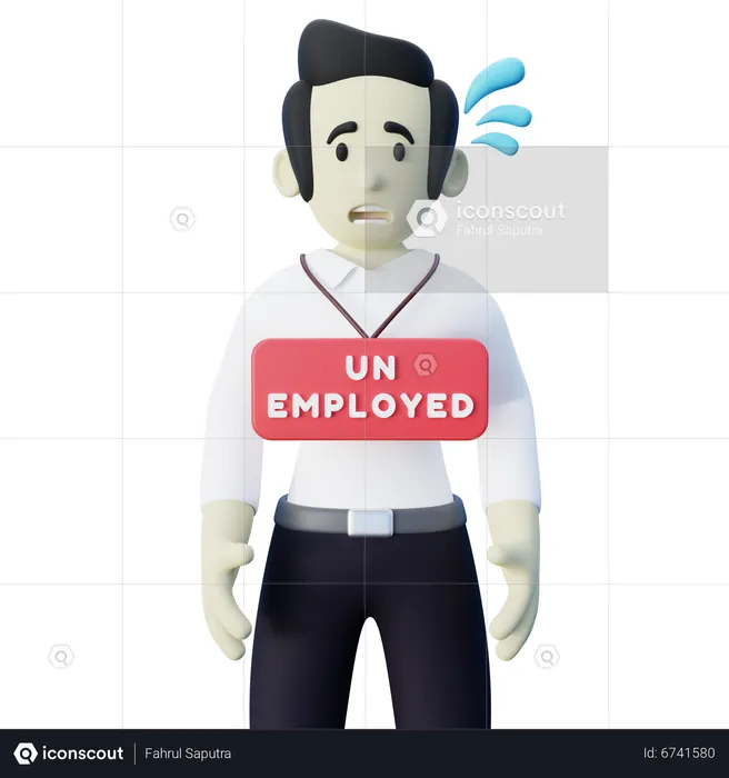 Unemployed Man  3D Illustration