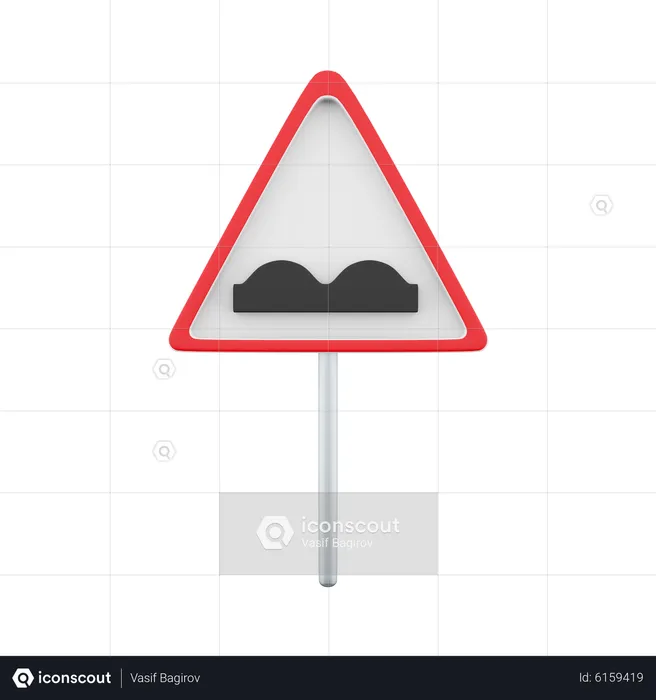 Uneven Path Sign  3D Icon