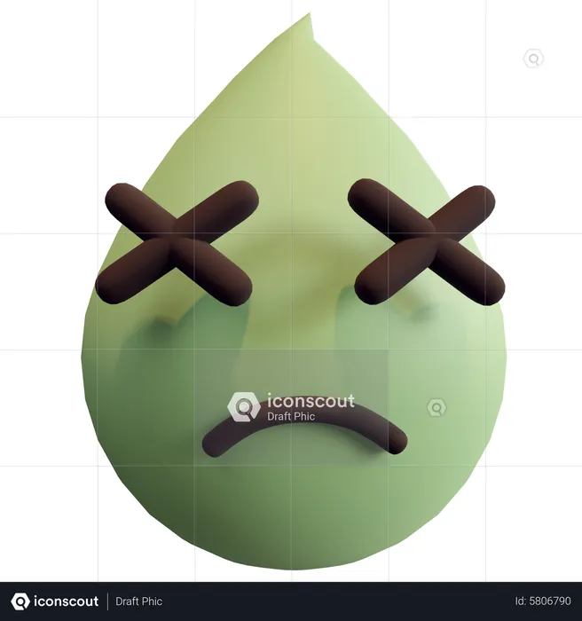 Unhappy Droplet  3D Icon
