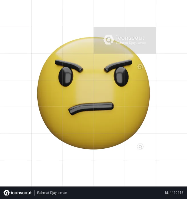 Unhappy Expression Emoji 3D Illustration