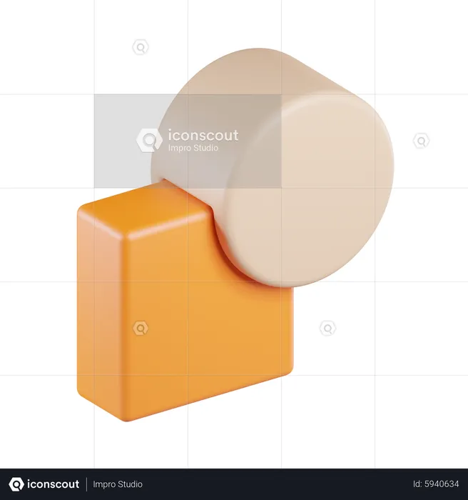 Objeto de combinação de união  3D Icon