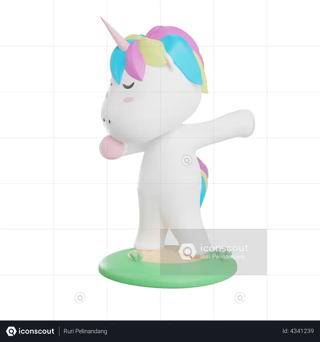 Unicorn Funny Pose  3D Illustration