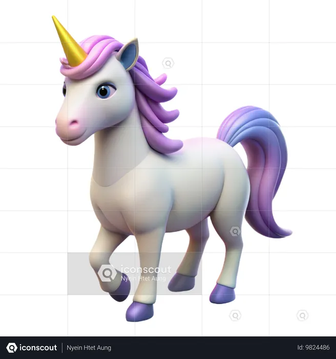 Unicornio  3D Icon