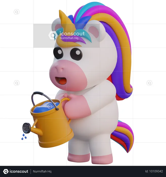 Unicornio con regadera  3D Illustration