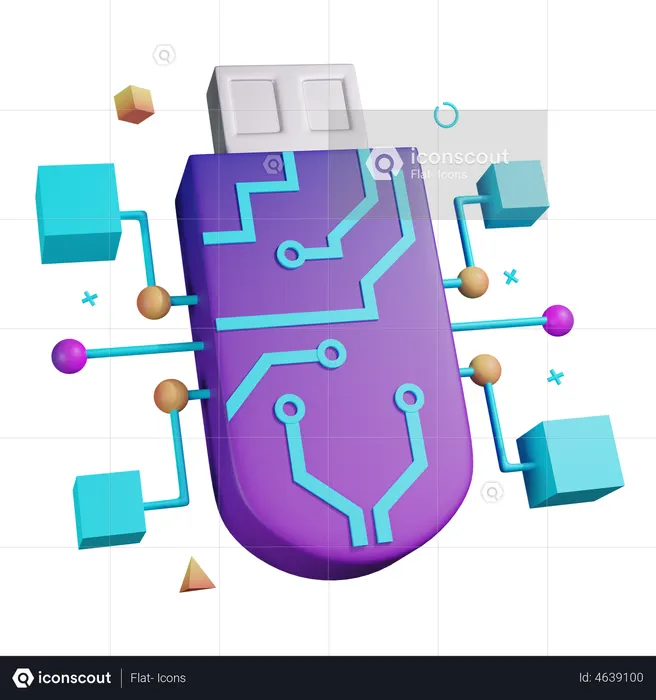 Unidade flash ai  3D Icon