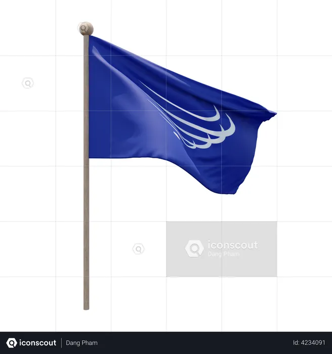 Fahnenmast der Union Südamerikanischer Nationen  3D Flag