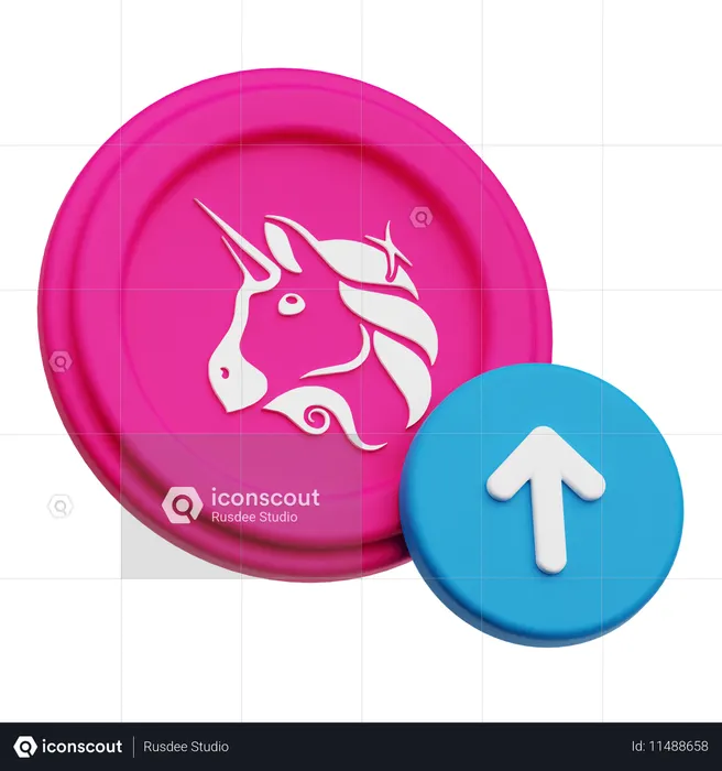 Uniswap Coin Up  3D Icon