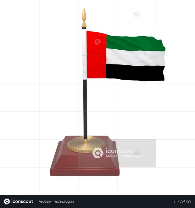 United Arab Emirates Flag 3D Icon
