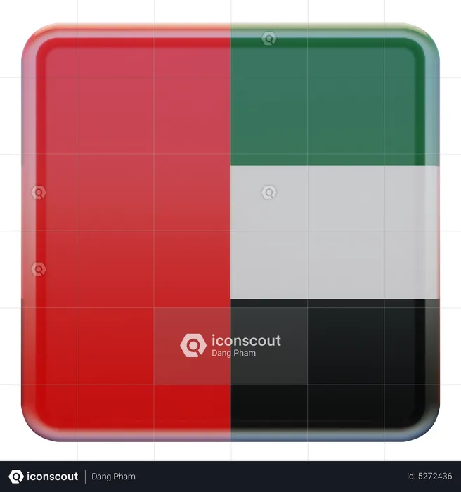 United Arab Emirates Square Flag Flag 3D Icon