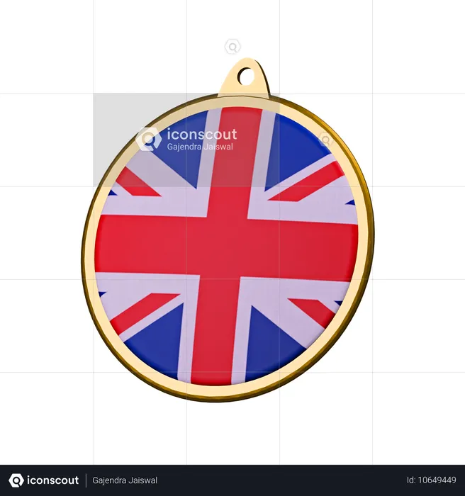 イギリス国旗メダルバッジ Flag 3D Icon