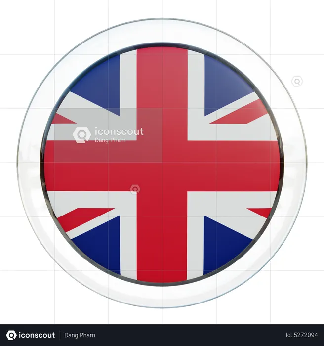 United Kingdom Round Flag Flag 3D Icon