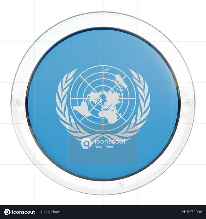United Nations Round Flag Flag 3D Icon