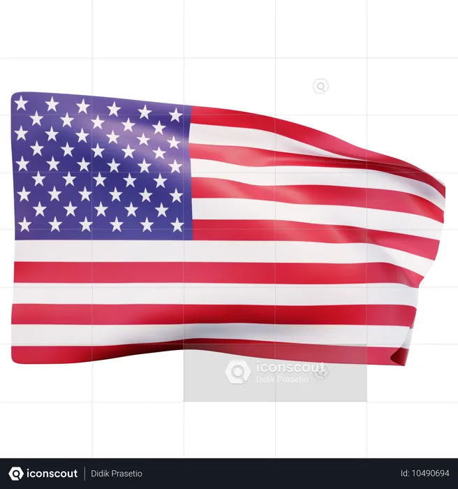 アメリカ合衆国の国旗 Flag 3D Icon