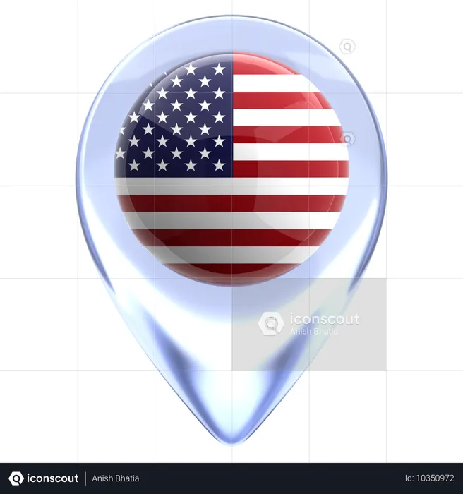 アメリカ合衆国 Flag 3D Icon