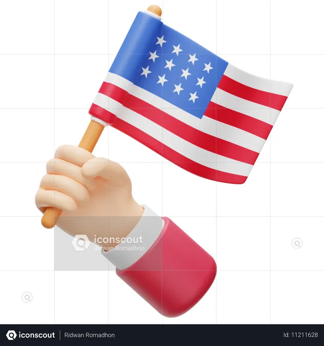 アメリカ合衆国の国旗 Flag 3D Icon