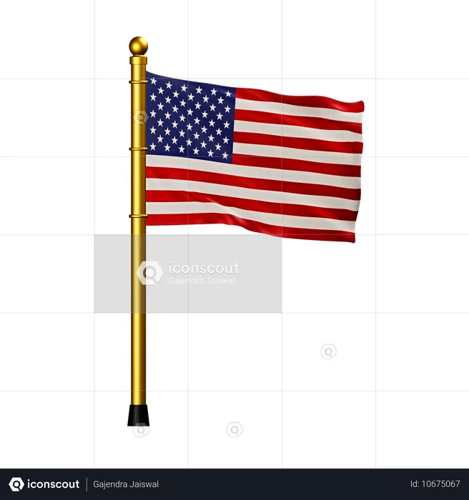 United States of America Flag Flag 3D Icon