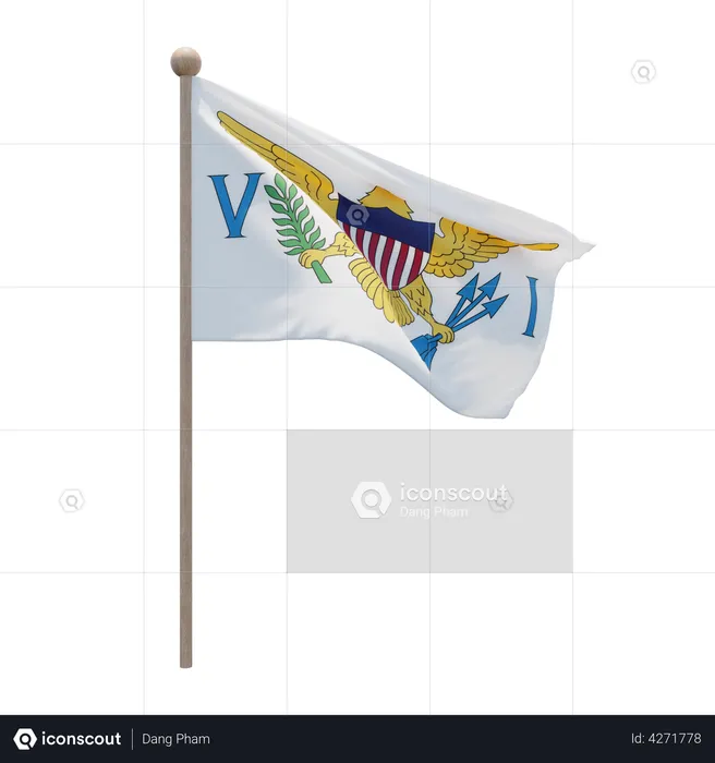 United States Virgin Islands Flagpole Flag 3D Flag