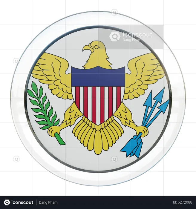 United States Virgin Islands Round Flag Flag 3D Icon