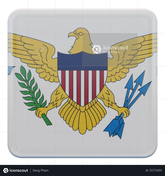 United States Virgin Islands Square Flag Flag 3D Icon