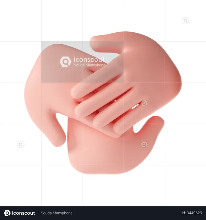 Unity hand gesture  3D Illustration