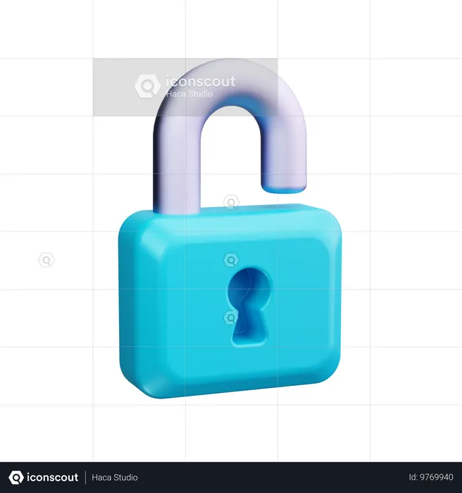 Unlock  3D Icon