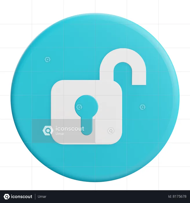 Unlock  3D Icon