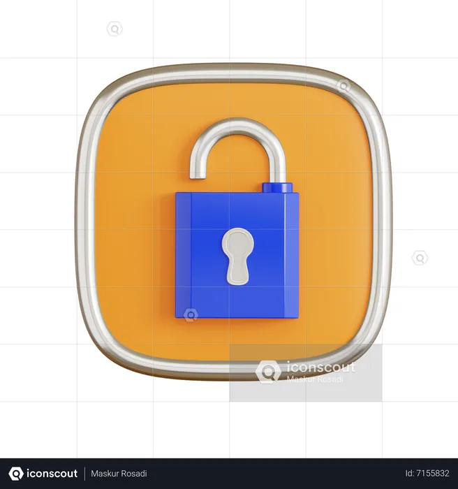 Unlock  3D Icon