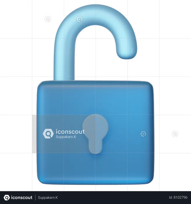 Unlock  3D Icon