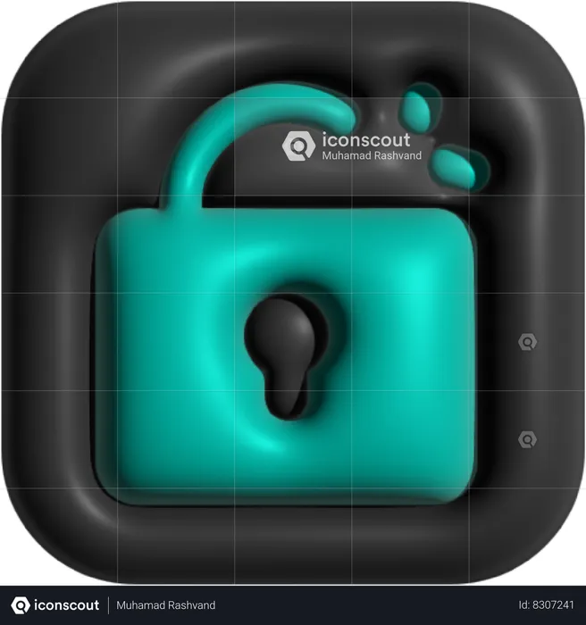 Unlock  3D Icon