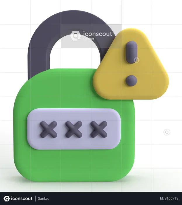 Unlock Alert  3D Icon