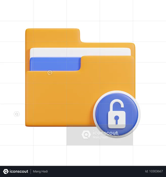 폴더 잠금 해제  3D Icon