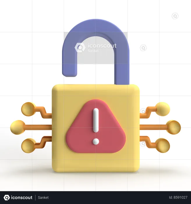 Unlock Warning  3D Icon