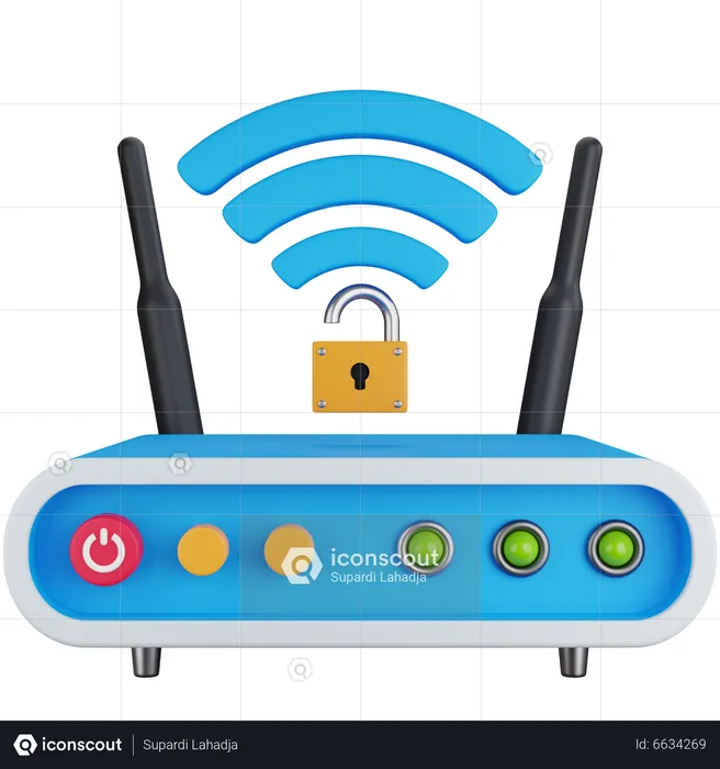 Unlock Wifi  3D Icon