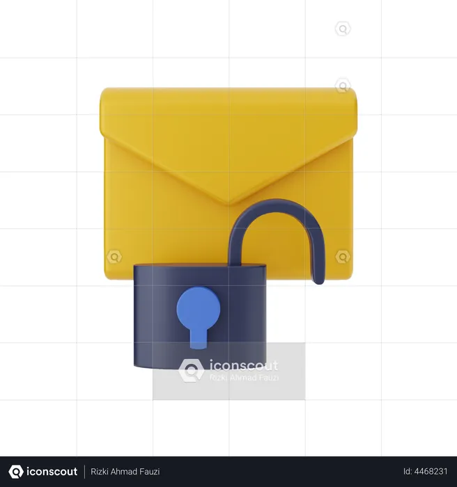 Unlocked Mail  3D Illustration