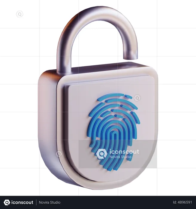 Unlocked With Fingerprint  3D Icon