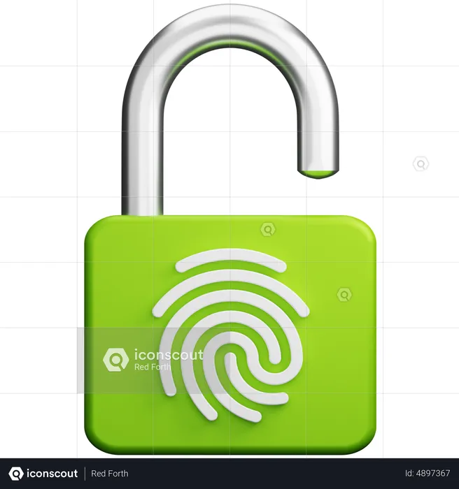 Unlocked With Fingerprint  3D Icon