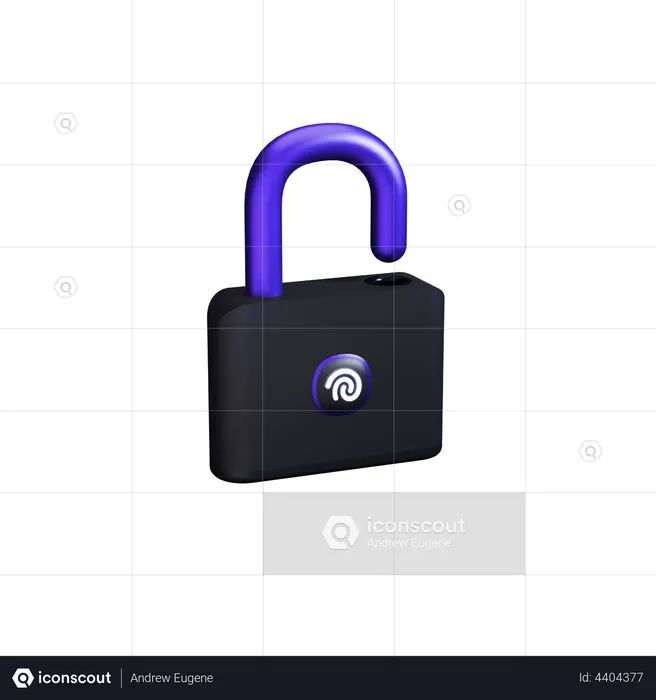 Unlocked with fingerprint  3D Illustration