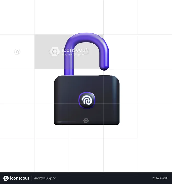 Unlocked with fingerprint  3D Icon