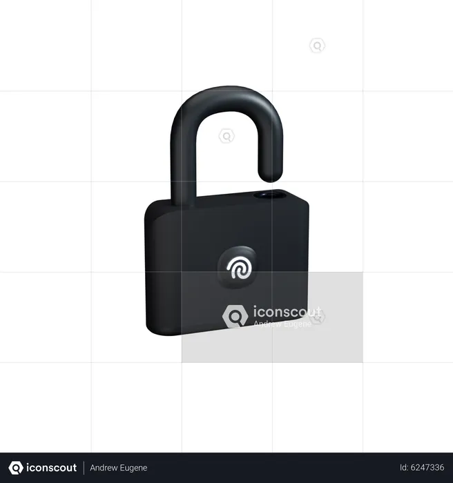 Unlocked with fingerprint side view clay  3D Icon