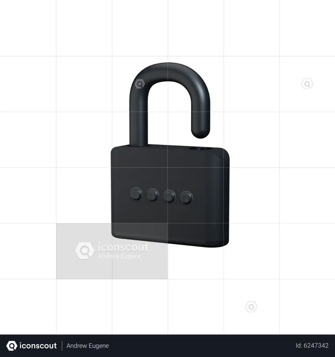 Unlocked with key side view clay  3D Icon