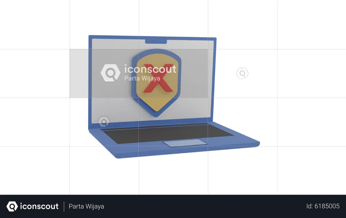 Unsafe Laptop  3D Icon
