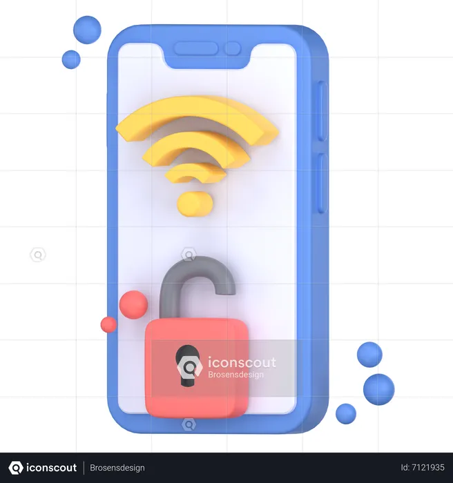 Unsafe Wifi  3D Icon