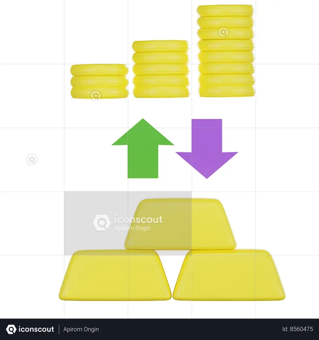 Unstable Gold Price  3D Icon