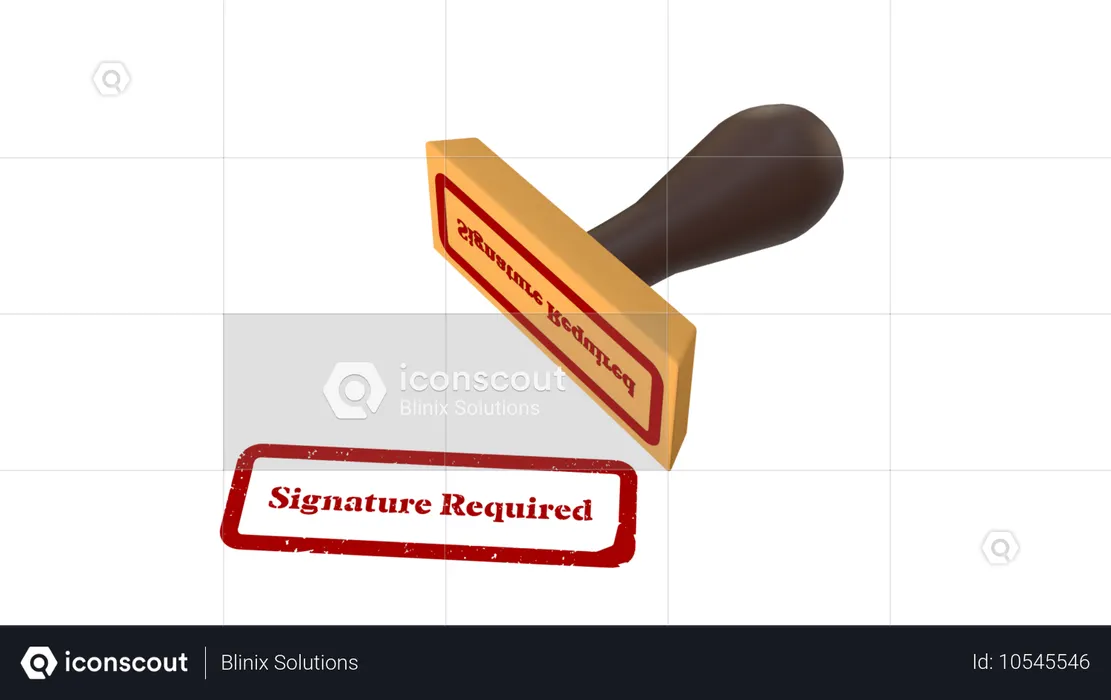 Unterschrift benötigt  3D Icon