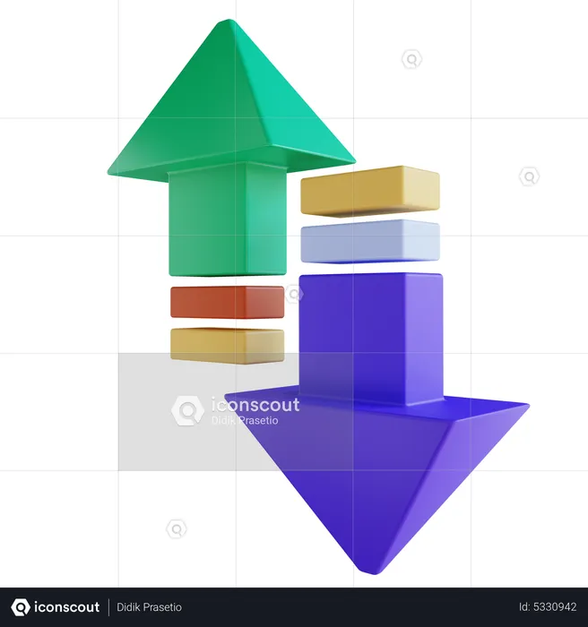 Up And Down  3D Icon