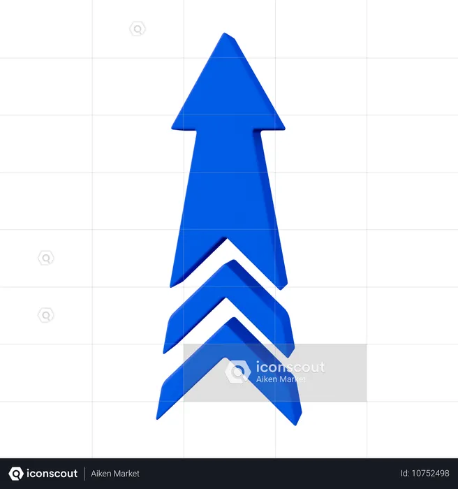 위쪽 화살표 셰브론  3D Icon