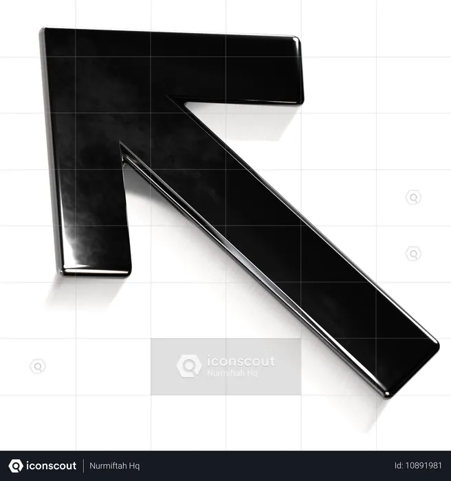 左上矢印  3D Icon